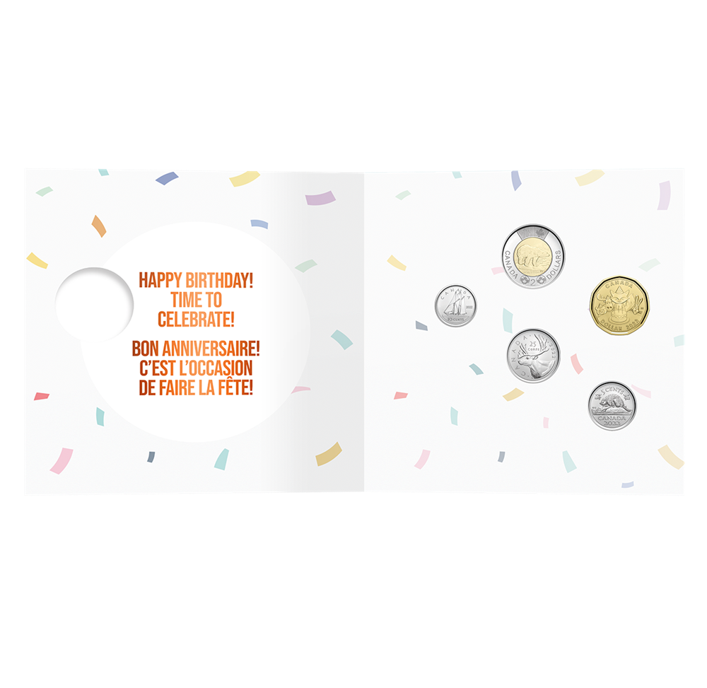 2022 Royal Canadian Mint 5-Coin Gift Set: HAPPY BIRTHDAY! BON ANNIVERSAIRE!