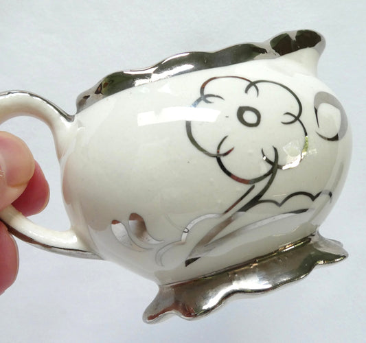 Sandland Silver Lusterware FLORAL DESIGN CREAMER, by Sandland Ware of England