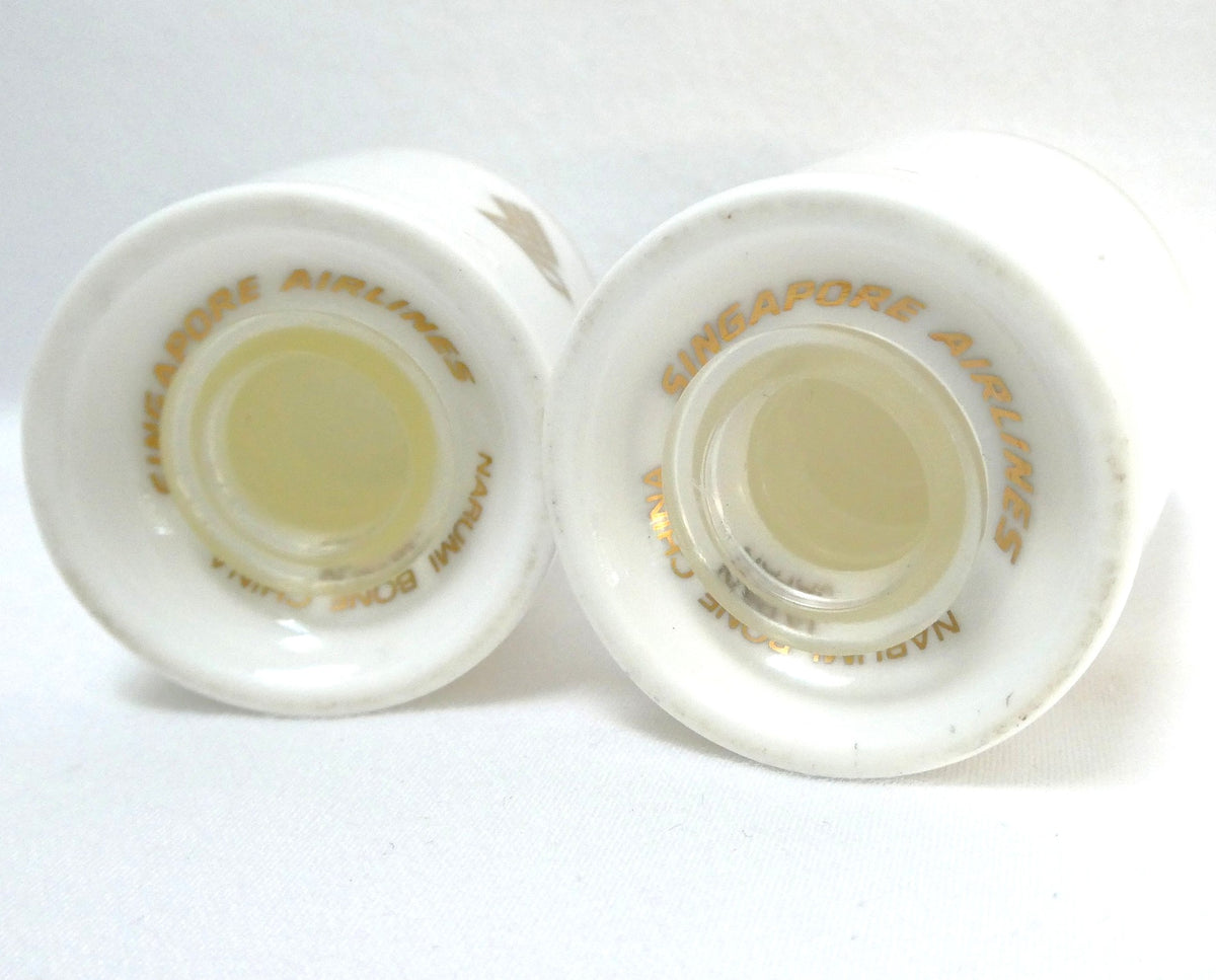 SINGAPORE AIRLINES Vintage Collectibles White Porcelain Salt and Pepper Shaker Set: Made by Narumi of Japan!