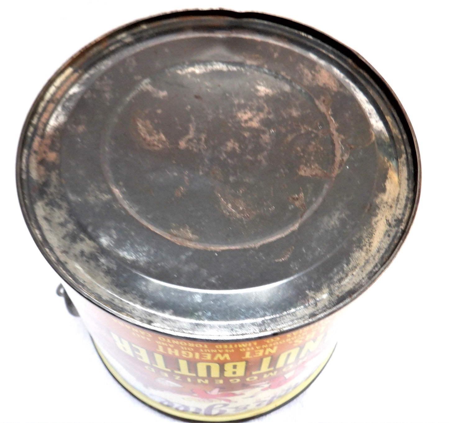 JACK & JILL PEANUT BUTTER, Vintage Mid-Century Tin Can Pail Made in CANADA