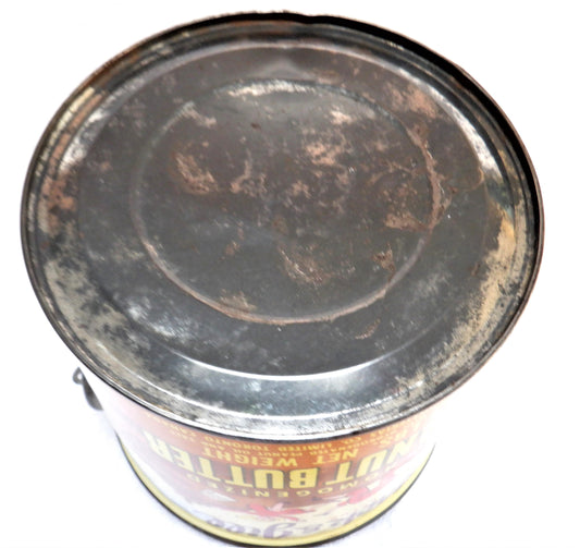 JACK & JILL PEANUT BUTTER, Vintage Mid-Century Tin Can Pail Made in CANADA