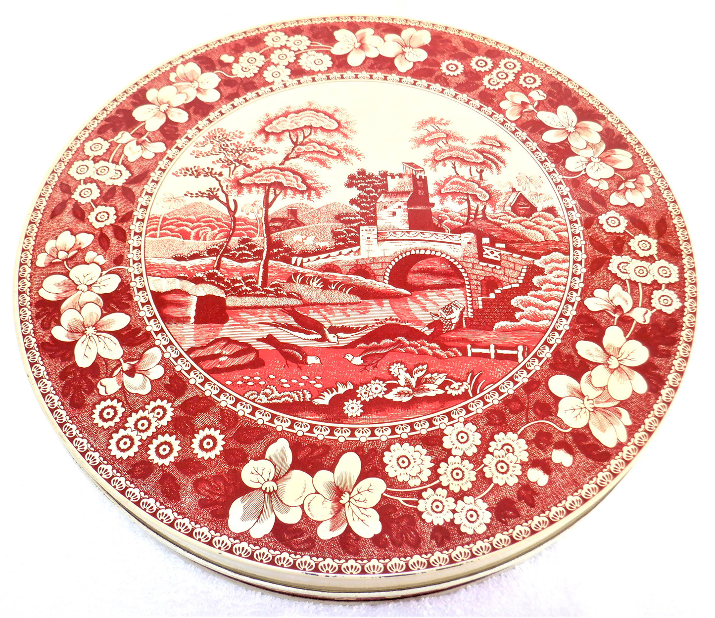 Antique Round Tin Container by The CARR & COMPANY LTD BISCUIT MANUFACTURER of Carlisle, England. RARE: The Lid is also a Serving Tray!