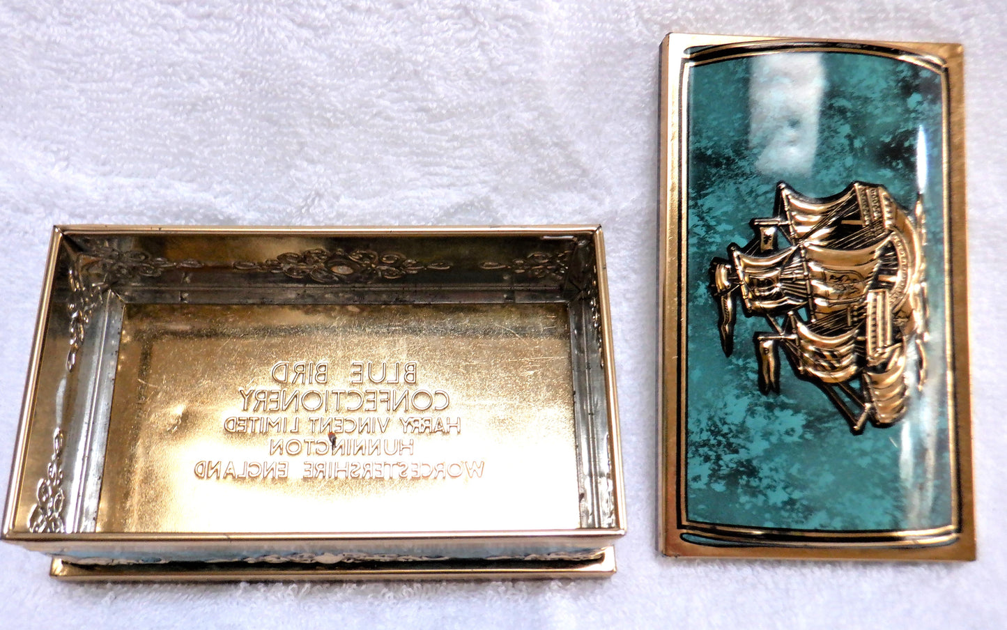 BLUE BIRD Confectionery Vintage Tin Container: 'THE PIRATE'S CHEST'