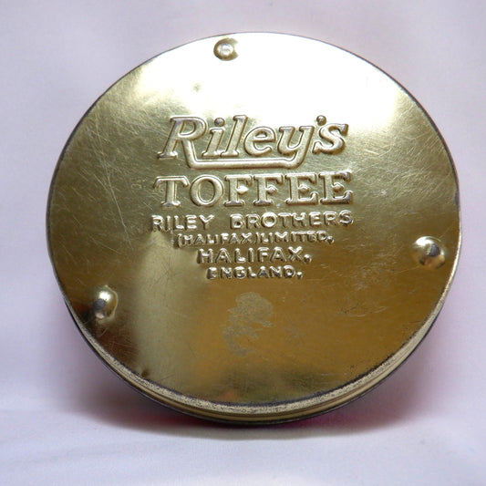 Vintage Toffee Tin by RILEY'S of Halifax, England: 'COWBOYS AND INDIANS'