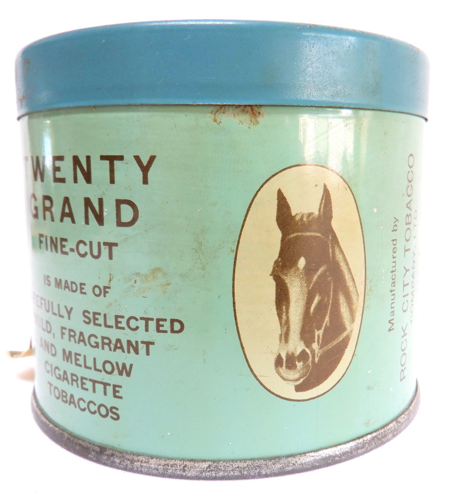 TWENTY GRAND FINE-CUT TOBACCO Antique Tin by The Rock City Tobacco Company, Made in CANADA