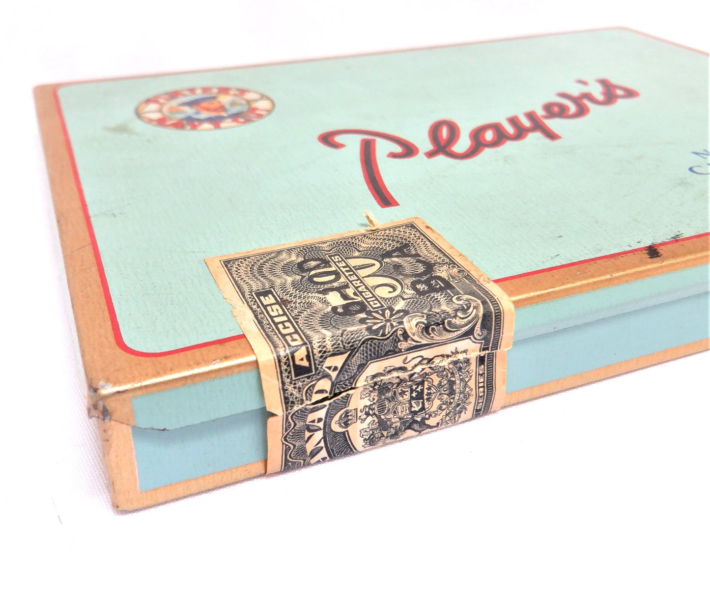 PLAYERS NAVY CUT "MILD" Flat Fifty Cigarette Vintage Tin, Made in CANADA