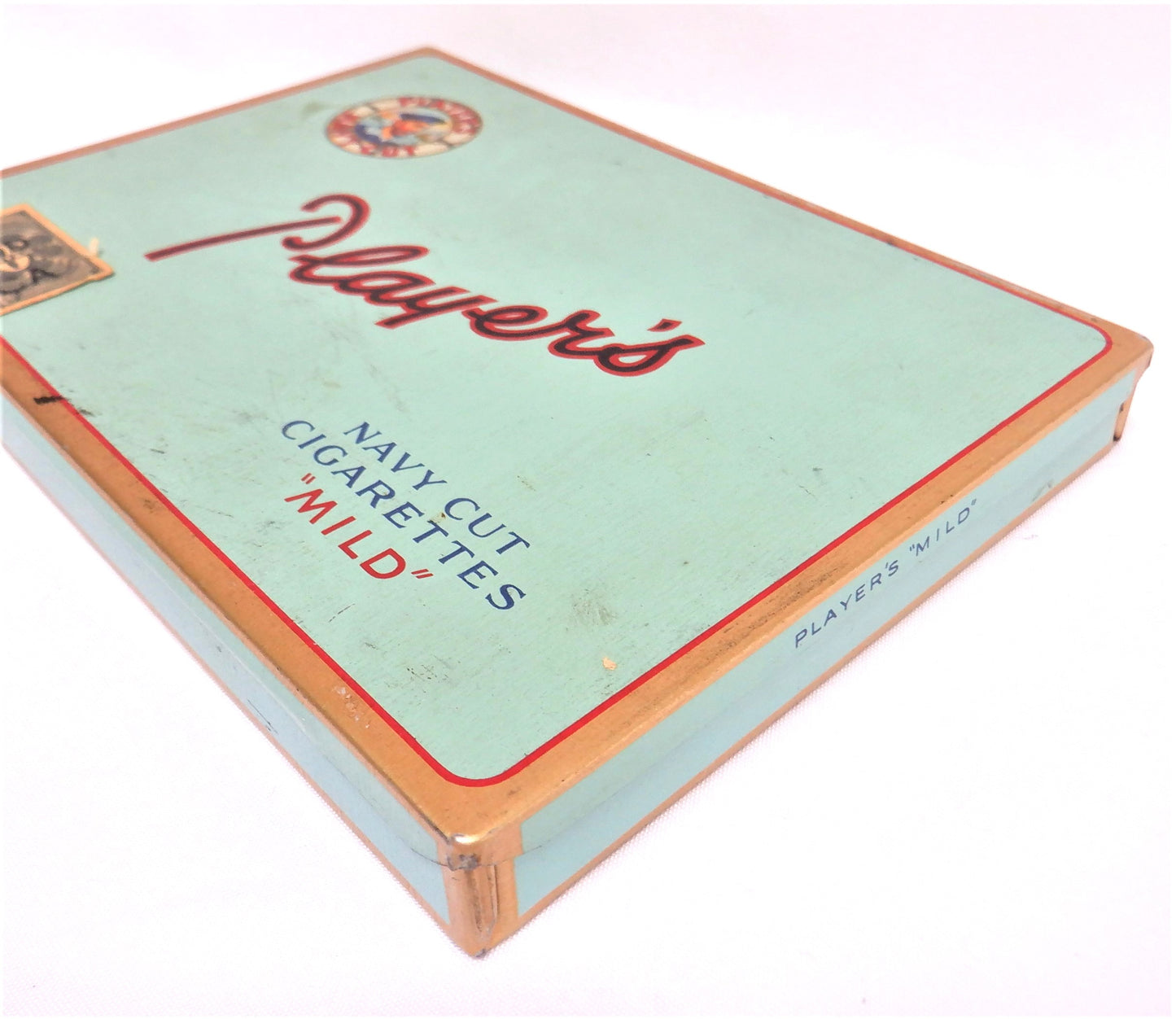 PLAYERS NAVY CUT "MILD" Flat Fifty Cigarette Vintage Tin, Made in CANADA