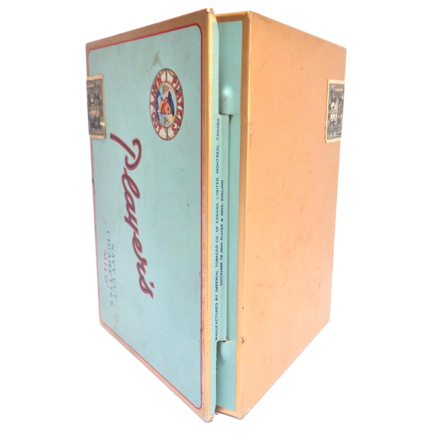 PLAYERS NAVY CUT "MILD" Flat Fifty Cigarette Vintage Tin, Made in CANADA