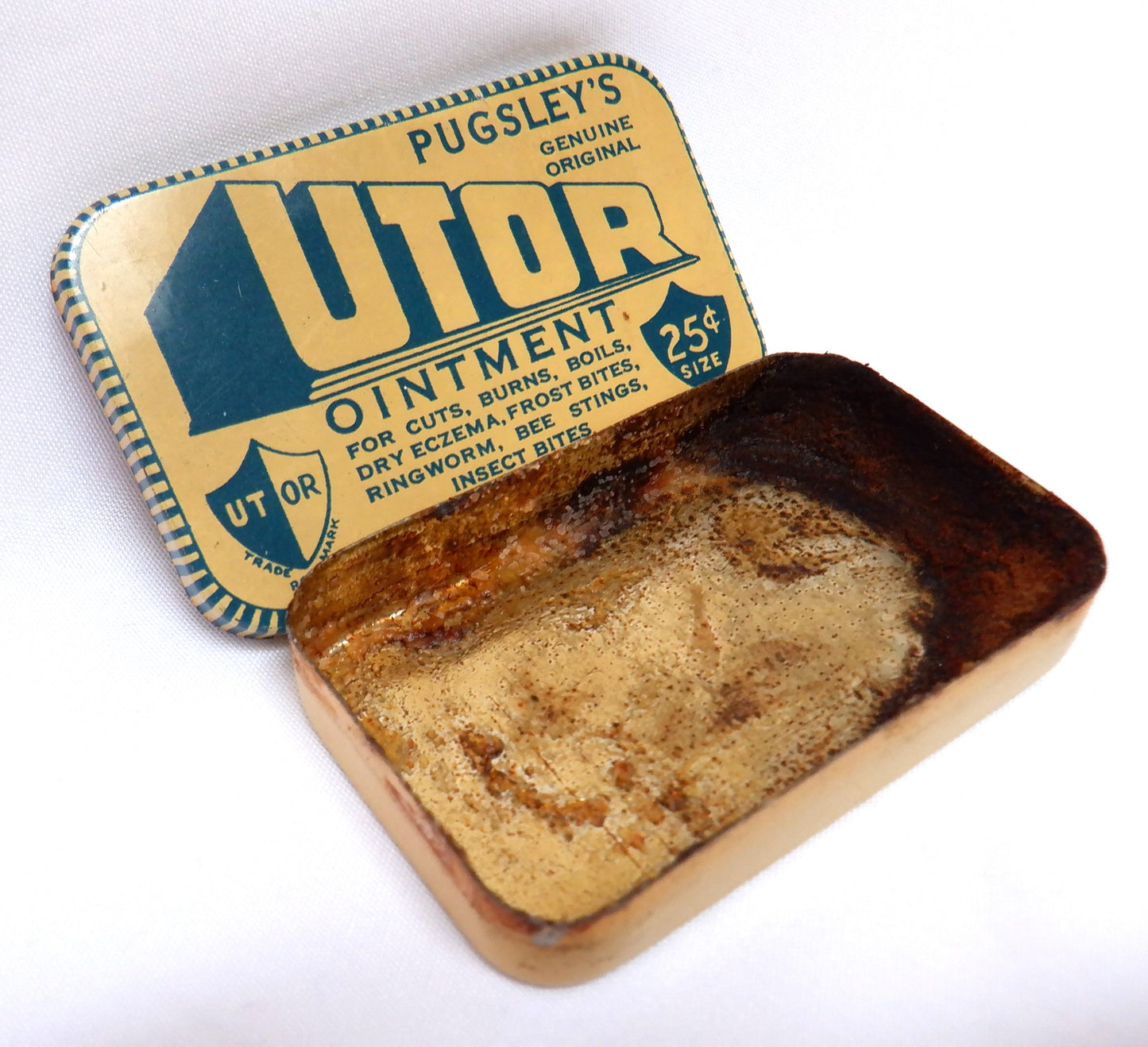 PUGSLEY'S GENUINE ORIGINAL UTOR OINTMENT Vintage Tin, Made in CANADA