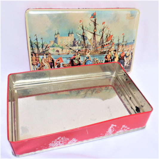 Vintage Tin Container by Blue Bird Toffee: 'ELIZABETHAN DAYS'