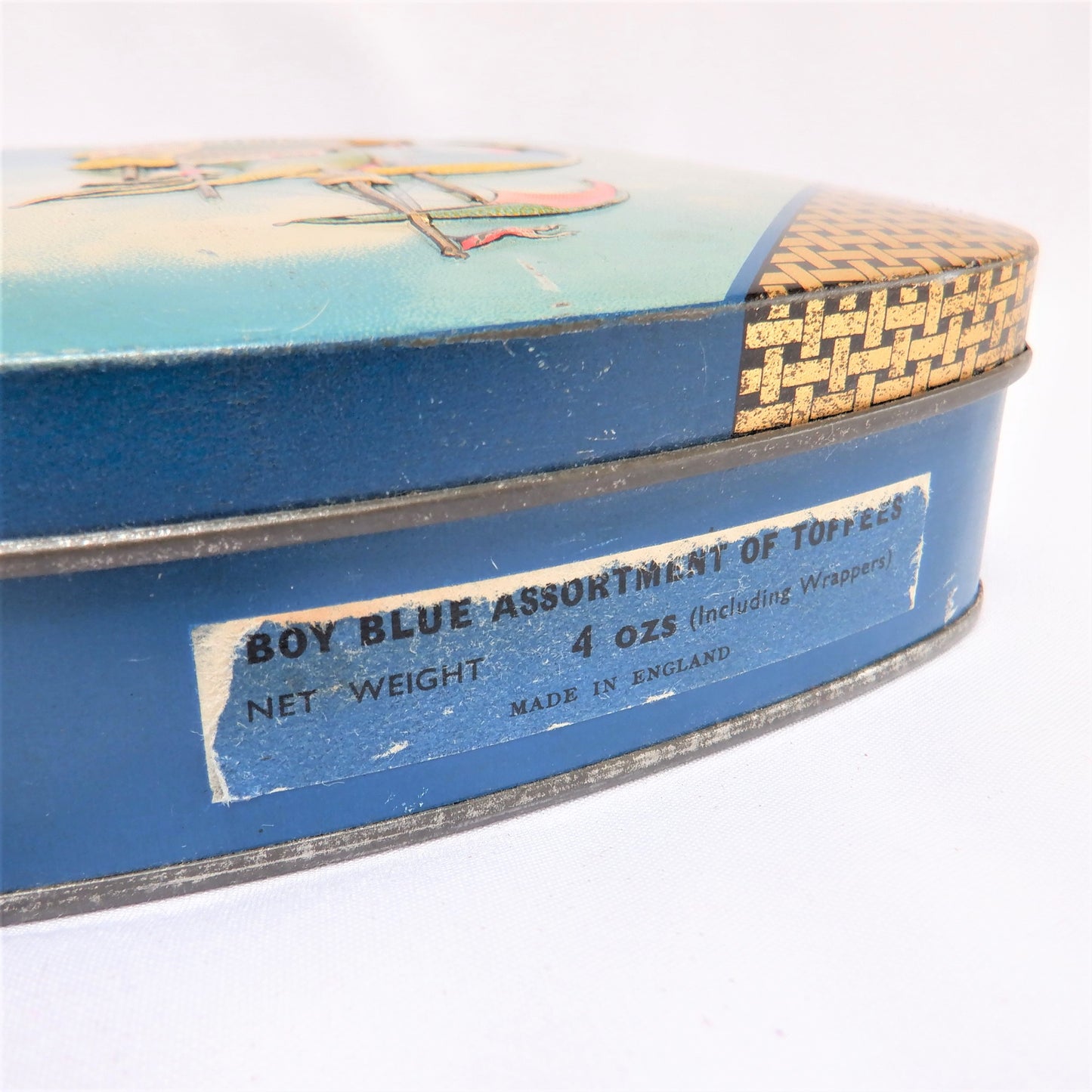 BOY BLUE ASSORTMENT OF TOFFEES, Vintage Tin Container by G.W. Horner Company: 'THE SAILING GALLEON SHIP'