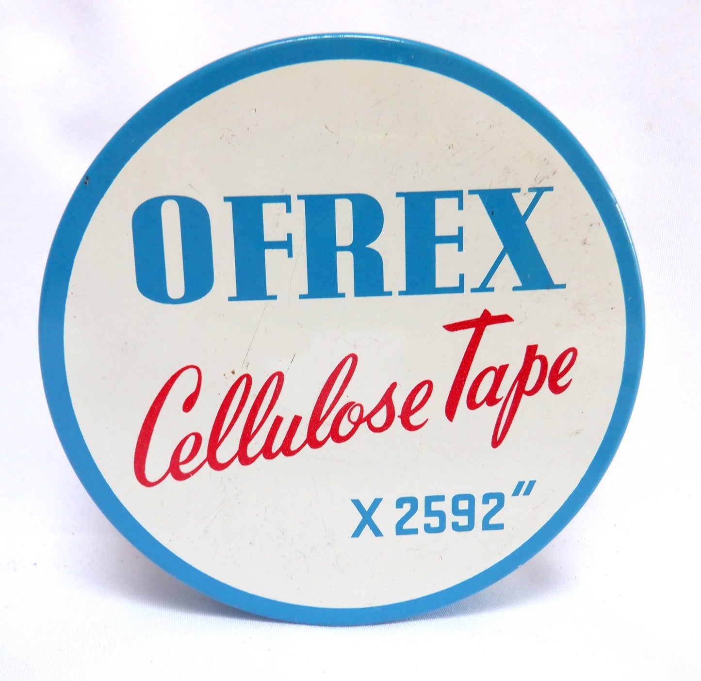 OFREX CELLULOSE TAPE x 2592" Rare Vintage Tin Container, Made in Canada!