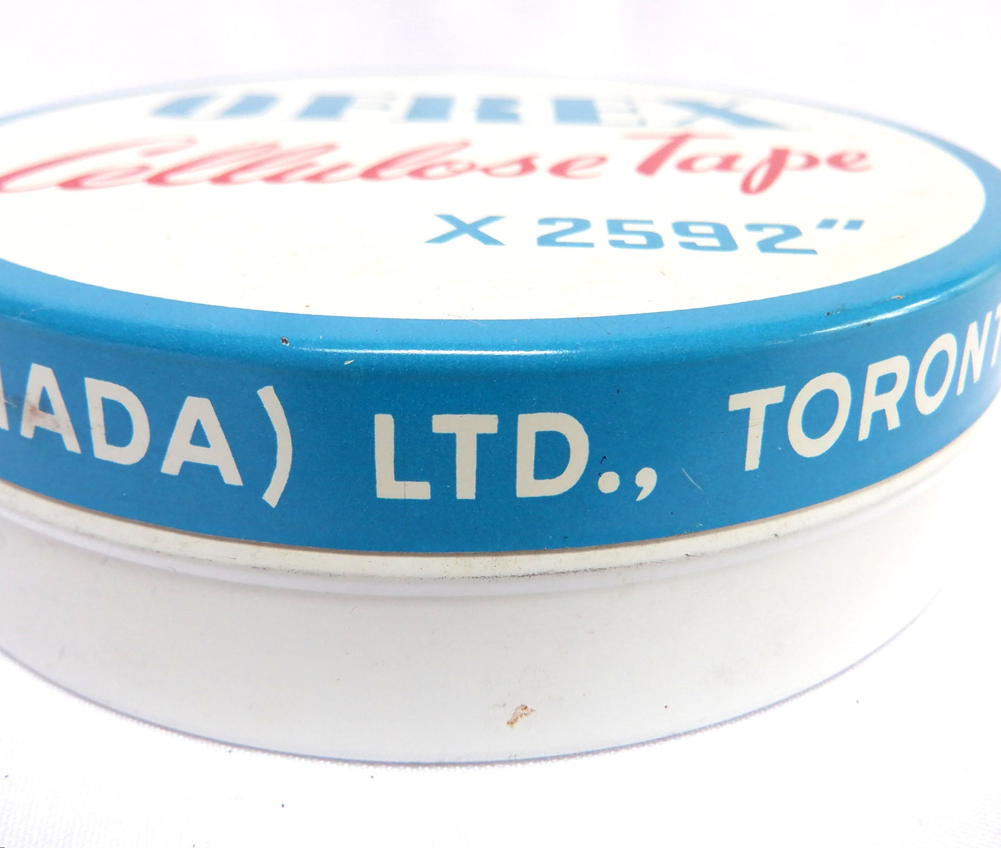 OFREX CELLULOSE TAPE x 2592" Rare Vintage Tin Container, Made in Canada!