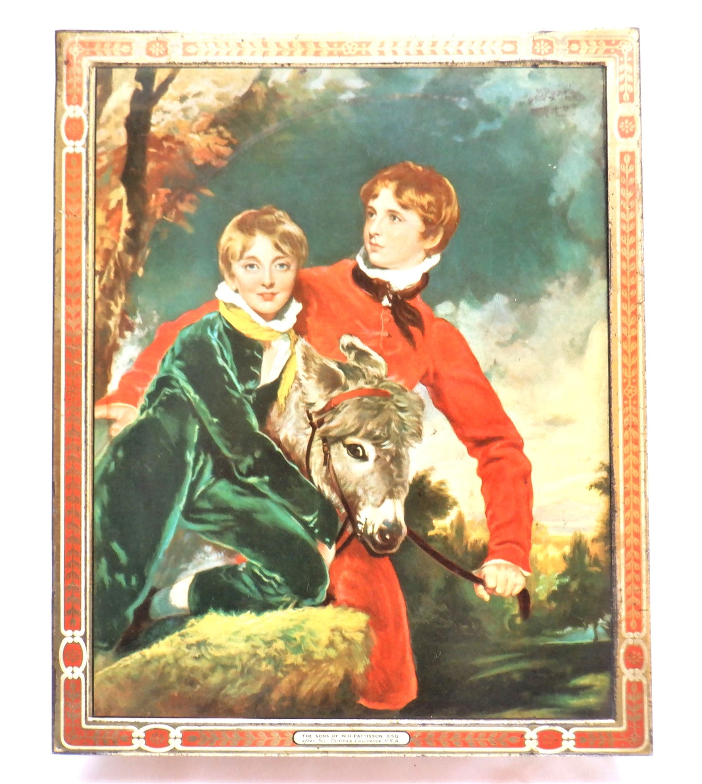 PEAK FREAN BISCUIT COMPANY ANTIQUE TIN: 'THE SONS OF W.H. PATTISSON' by Sir Thomas Lawrence