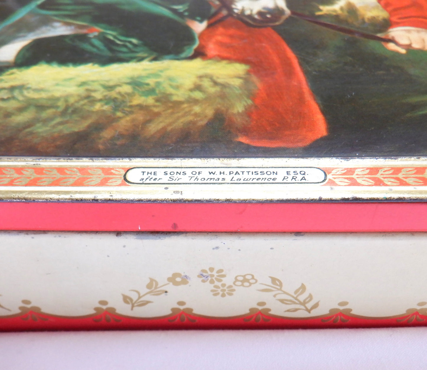 PEAK FREAN BISCUIT COMPANY ANTIQUE TIN: 'THE SONS OF W.H. PATTISSON' by Sir Thomas Lawrence