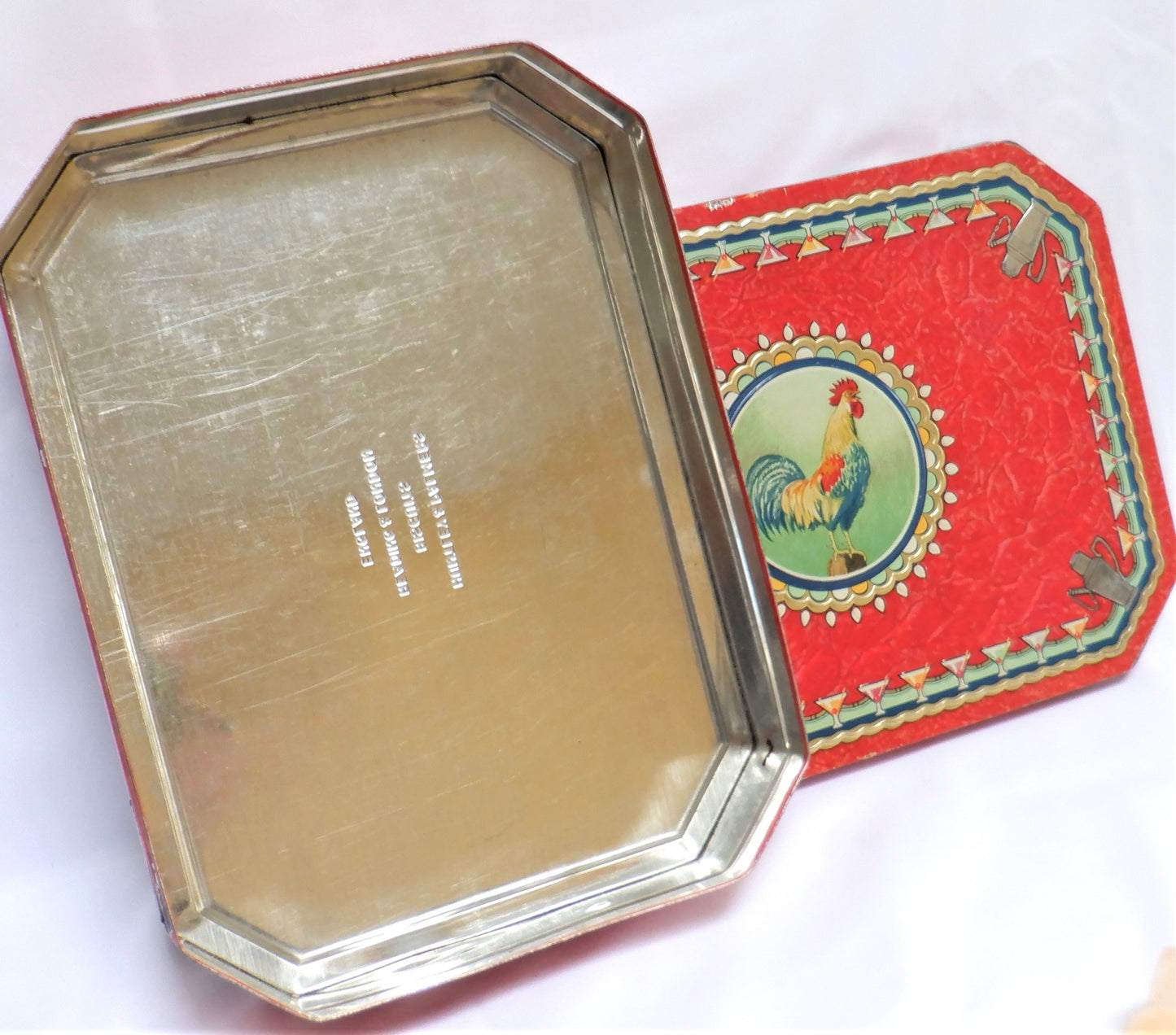 Vintage Large Rectangular Tin by HUNTLEY & PALMERS BISCUITS: 'THE ROOSTER!'