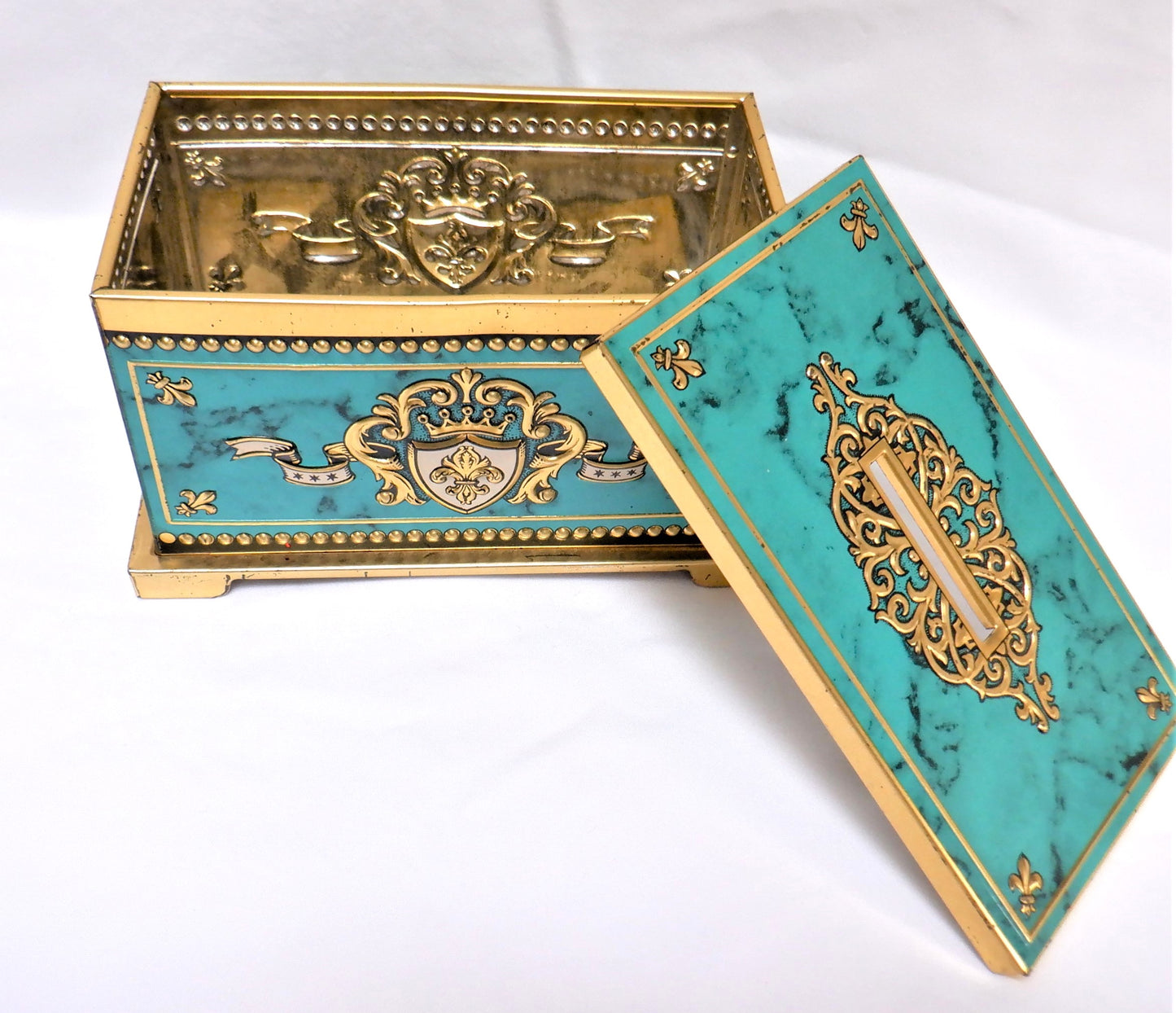 Vintage Tin by BLUE BIRD TOFFEE Confectionery: 'KING'S COIN-SLOT MONEY-CHEST'