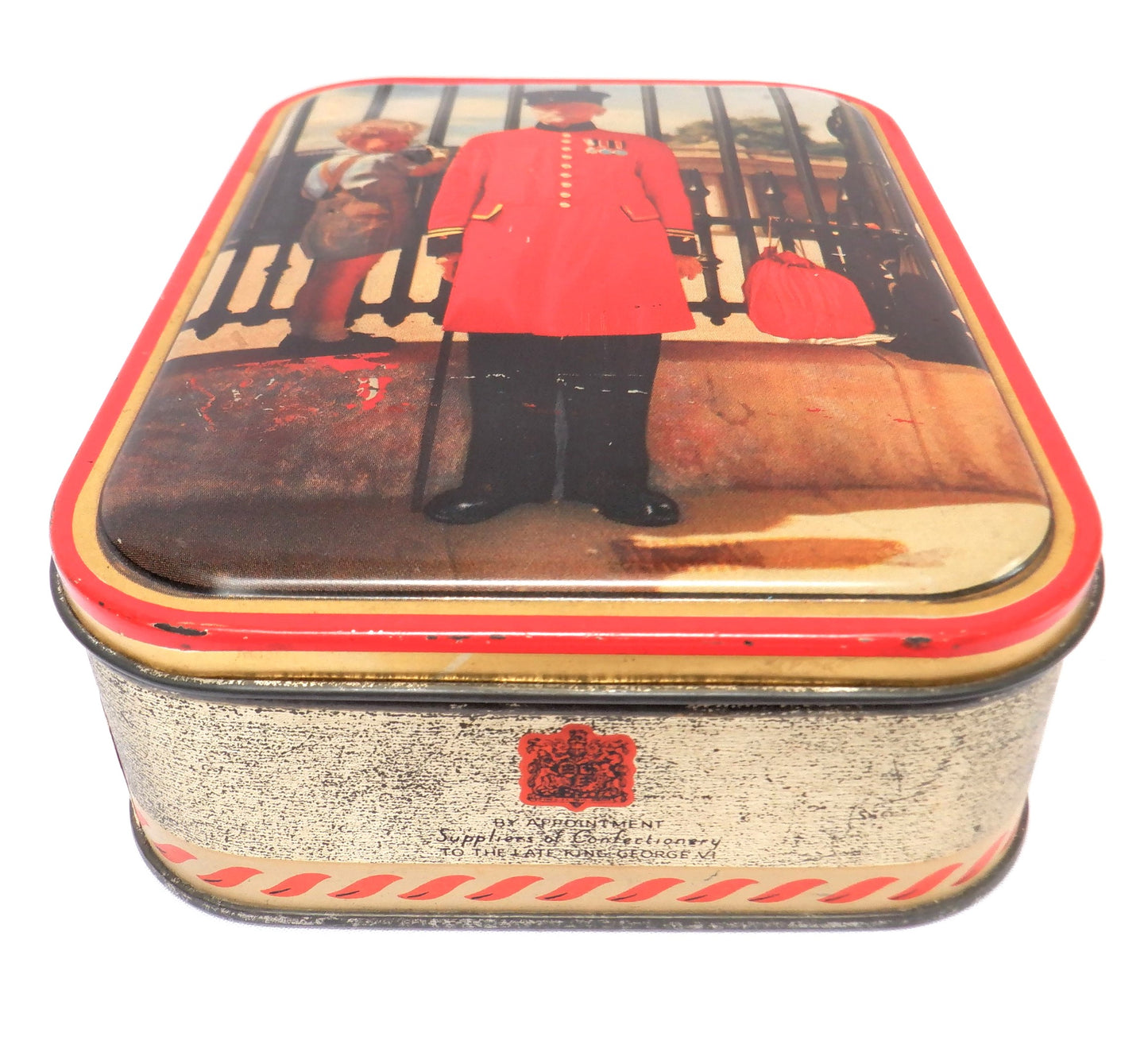 Vintage Tin by EDWARD SHARP & SONS LTD - 'The Old London Beefeater Gets A Visitor!'