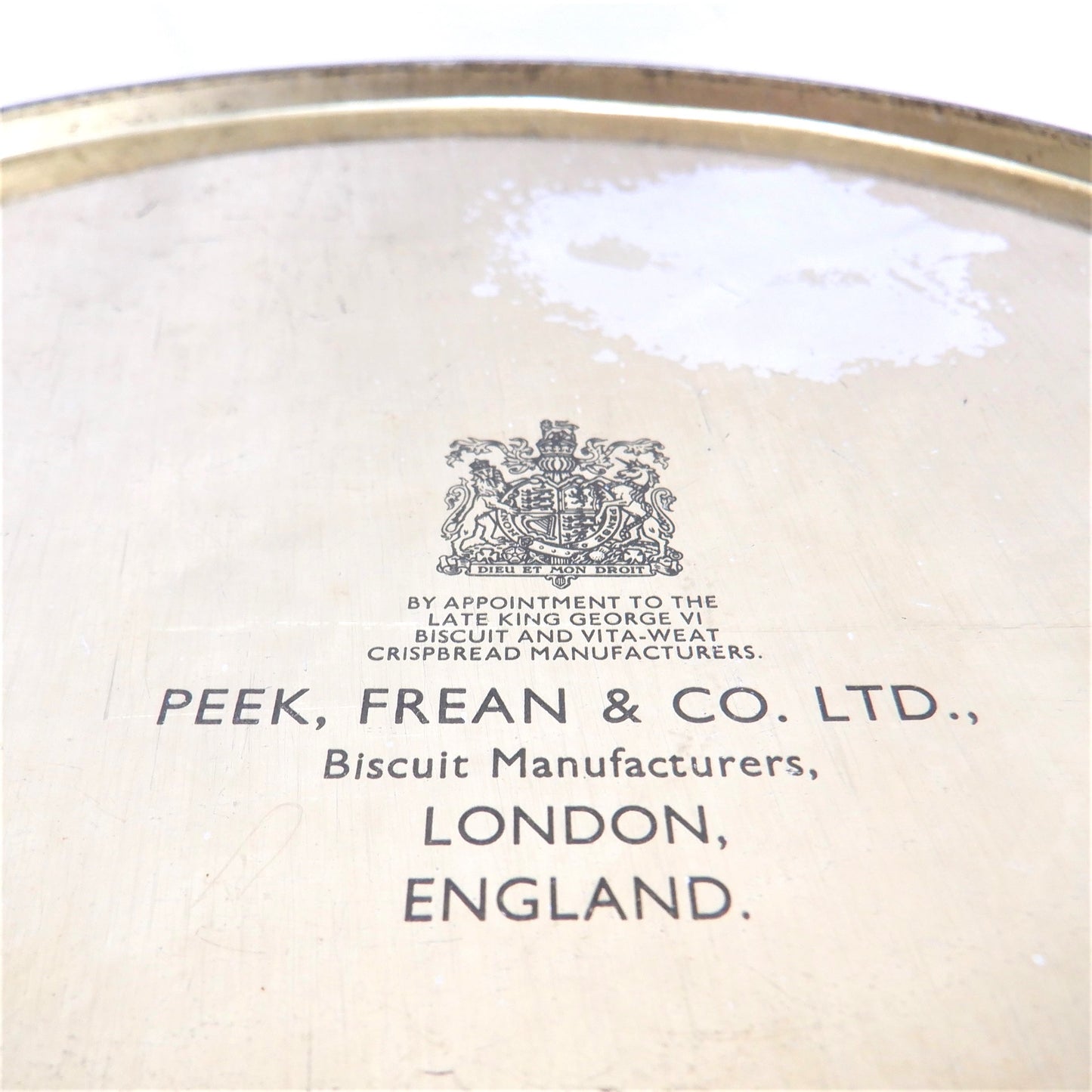 Vintage Tin by PEEK FREAN & COMPANY of London, England: 'Girl in a Pink Bonnet and Sash'