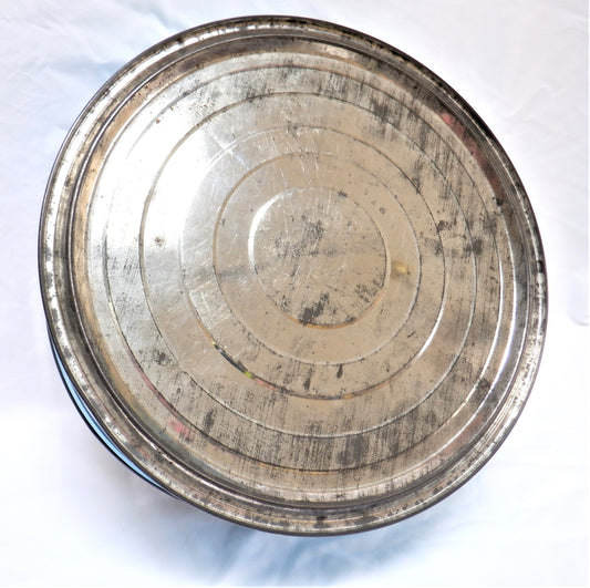 Vintage Tin Can Container, 'PORT HOLE VIEW OF A MAERSK LINE FREIGHTER', by Kjeldsens Danish Cookies, Denmark