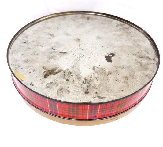 Vintage Large Round Cookie Tin Container: 'SCOTTISH HIGHLANDS AND CASTLE'