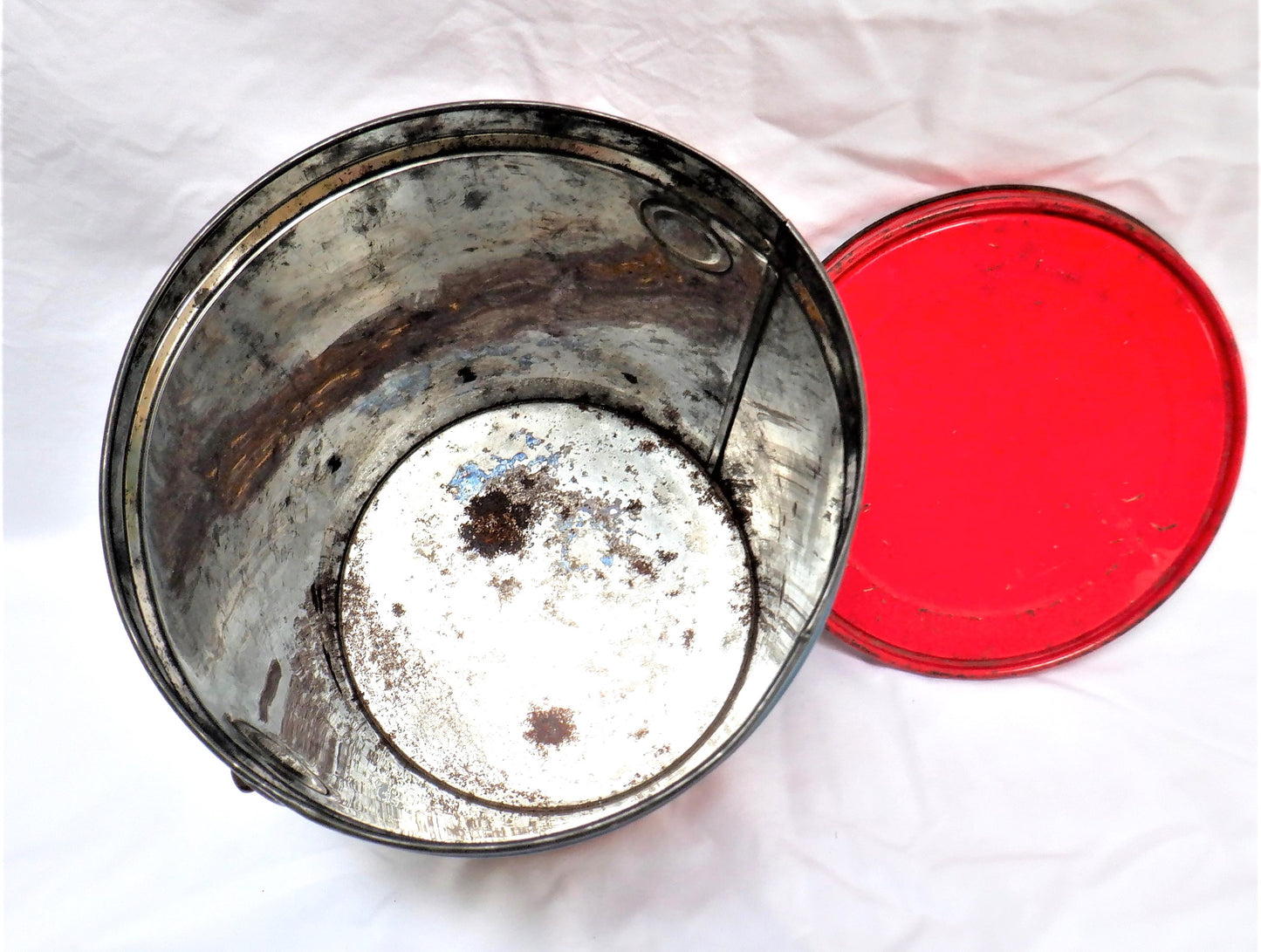 Antique Tin Pail with Original Lid & Wire Handle: 'GANONG'S HARD CANDY MIXTURE' of St. Stephen, New Brunswick!