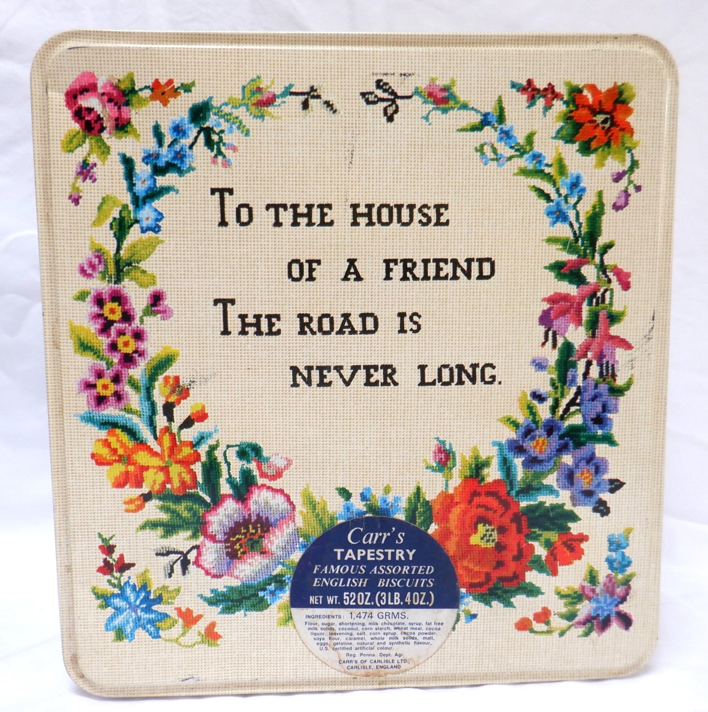 Antique Tin Container by the Famous CARR'S OF CARLISLE LTD. of ENGLAND: 'TAPESTRY'