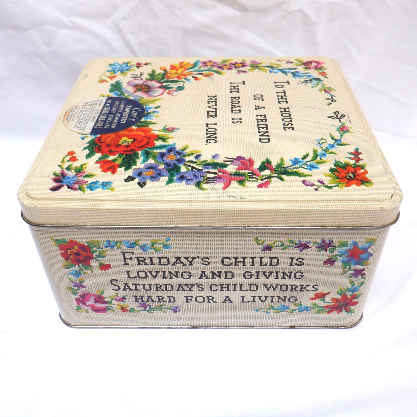 Antique Tin Container by the Famous CARR'S OF CARLISLE LTD. of ENGLAND: 'TAPESTRY'