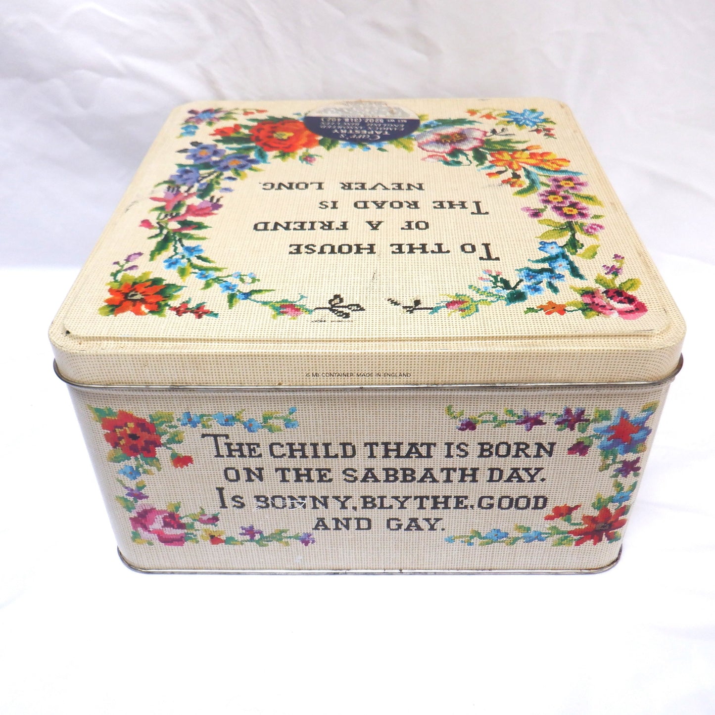 Antique Tin Container by the Famous CARR'S OF CARLISLE LTD. of ENGLAND: 'TAPESTRY'
