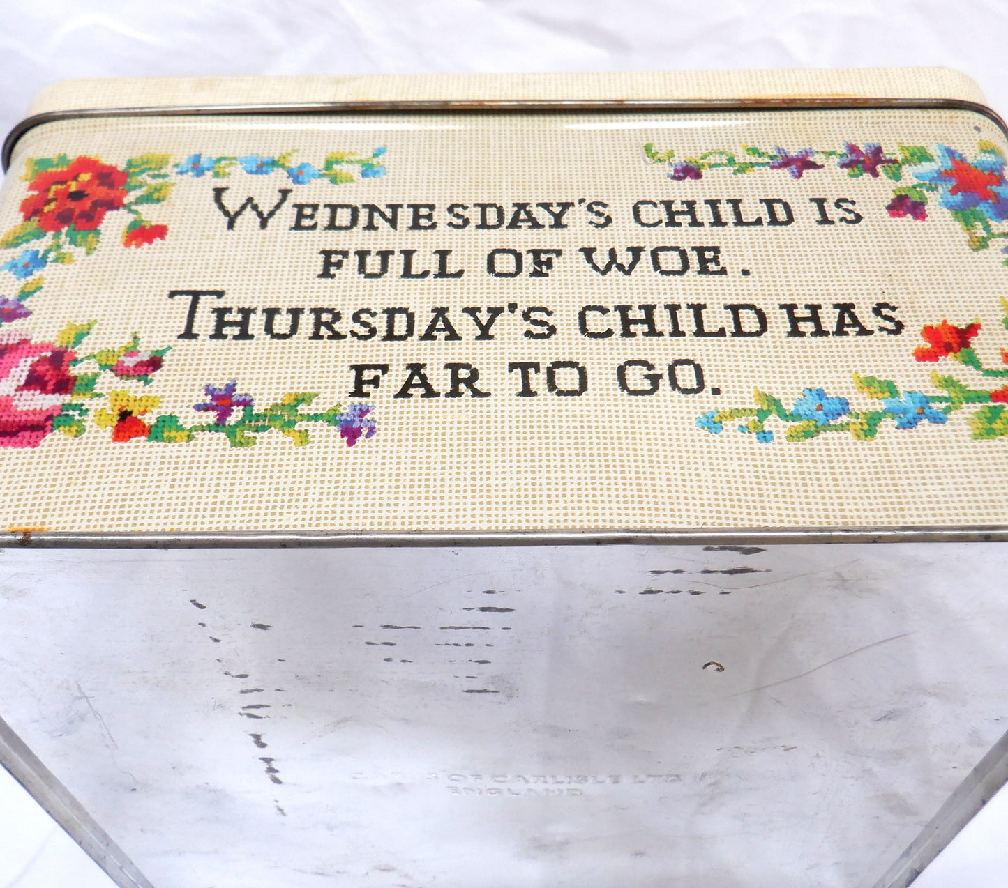 Antique Tin Container by the Famous CARR'S OF CARLISLE LTD. of ENGLAND: 'TAPESTRY'