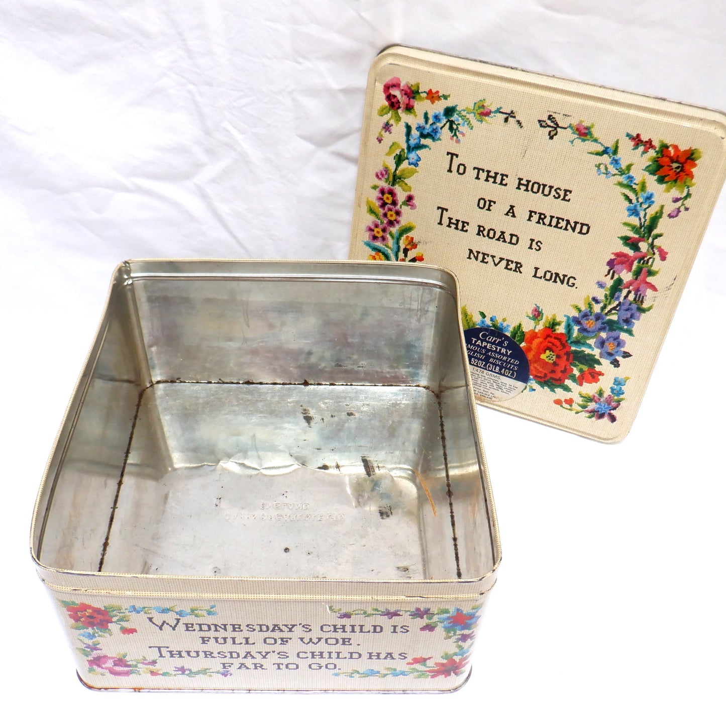 Antique Tin Container by the Famous CARR'S OF CARLISLE LTD. of ENGLAND: 'TAPESTRY'
