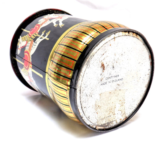 Vintage ENGLISH TEA CADDY Tin Container: 'The Merry Go Round'