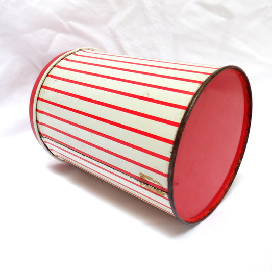 Round Vintage Tin Kitchen Container: 'CHERRIES & FLOWERS'