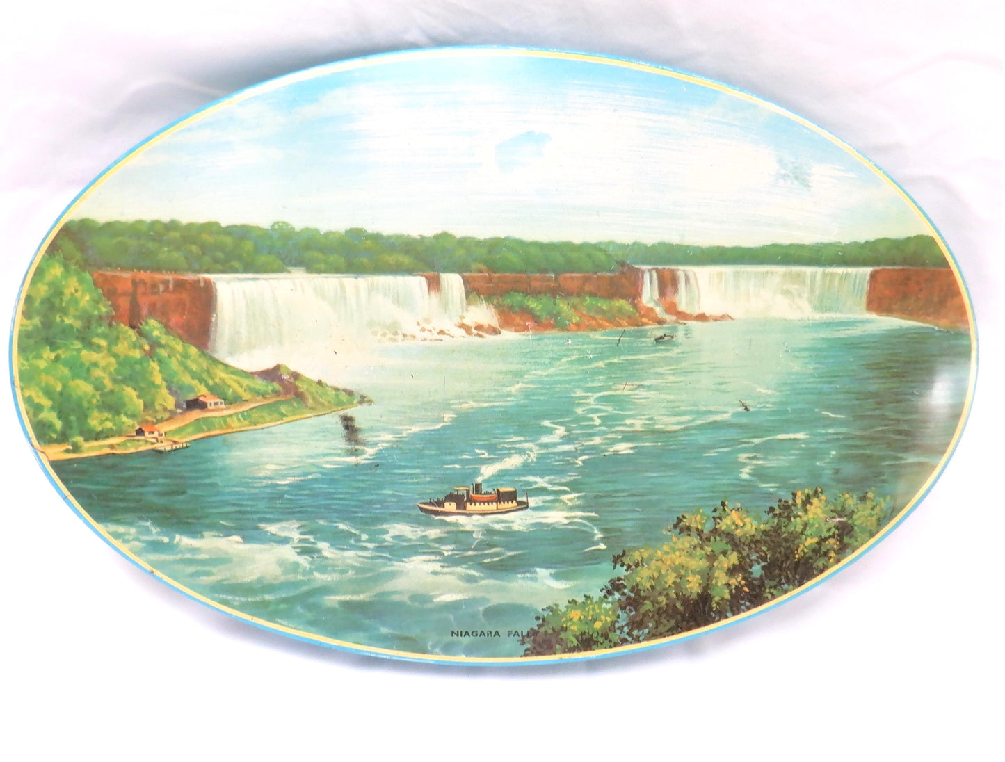 Antique Oval Tin by George Horner Company of England: 'NIAGARA FALLS'