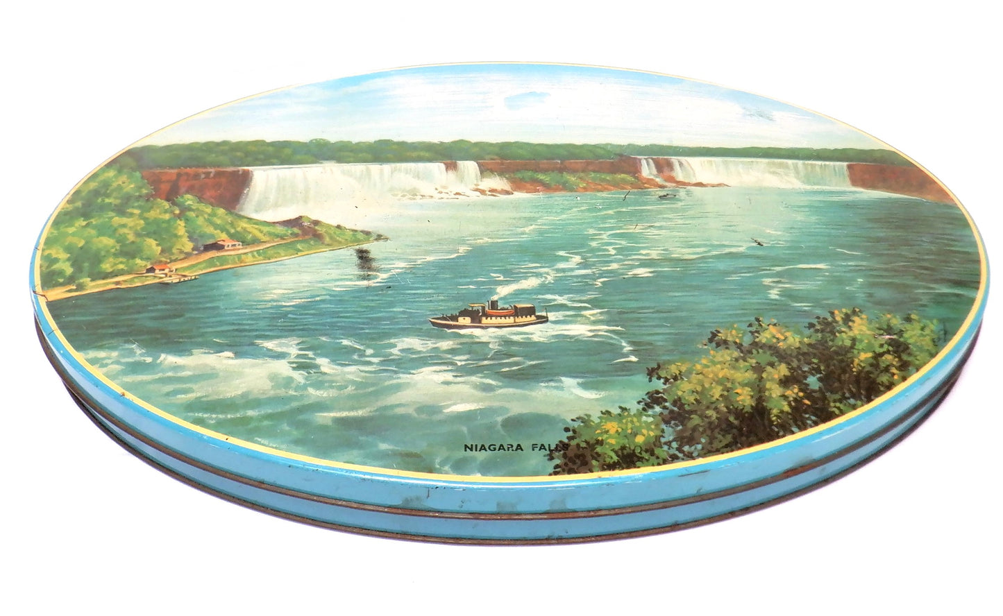 Antique Oval Tin by George Horner Company of England: 'NIAGARA FALLS'