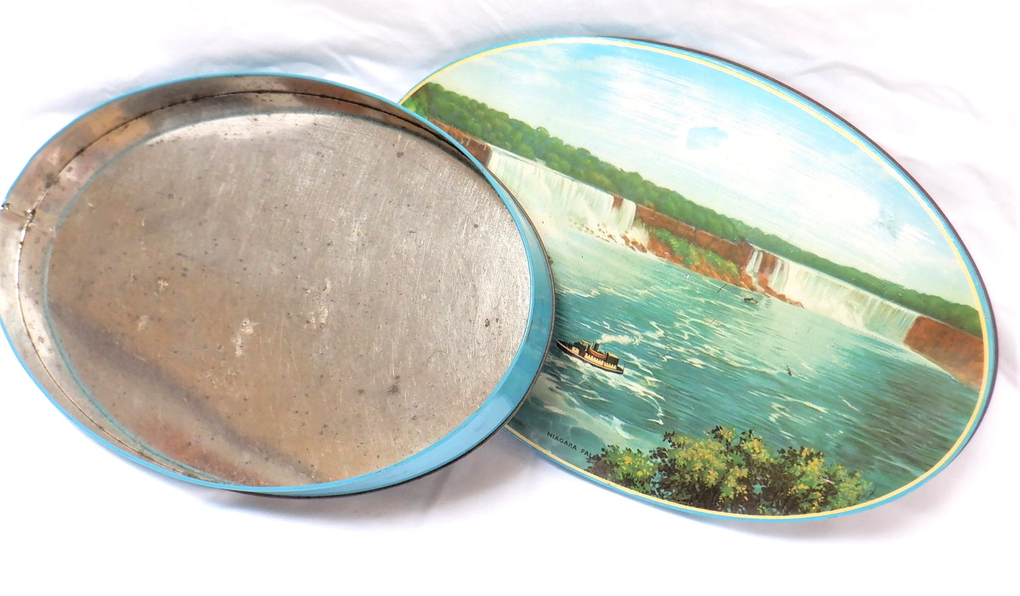 Antique Oval Tin by George Horner Company of England: 'NIAGARA FALLS'