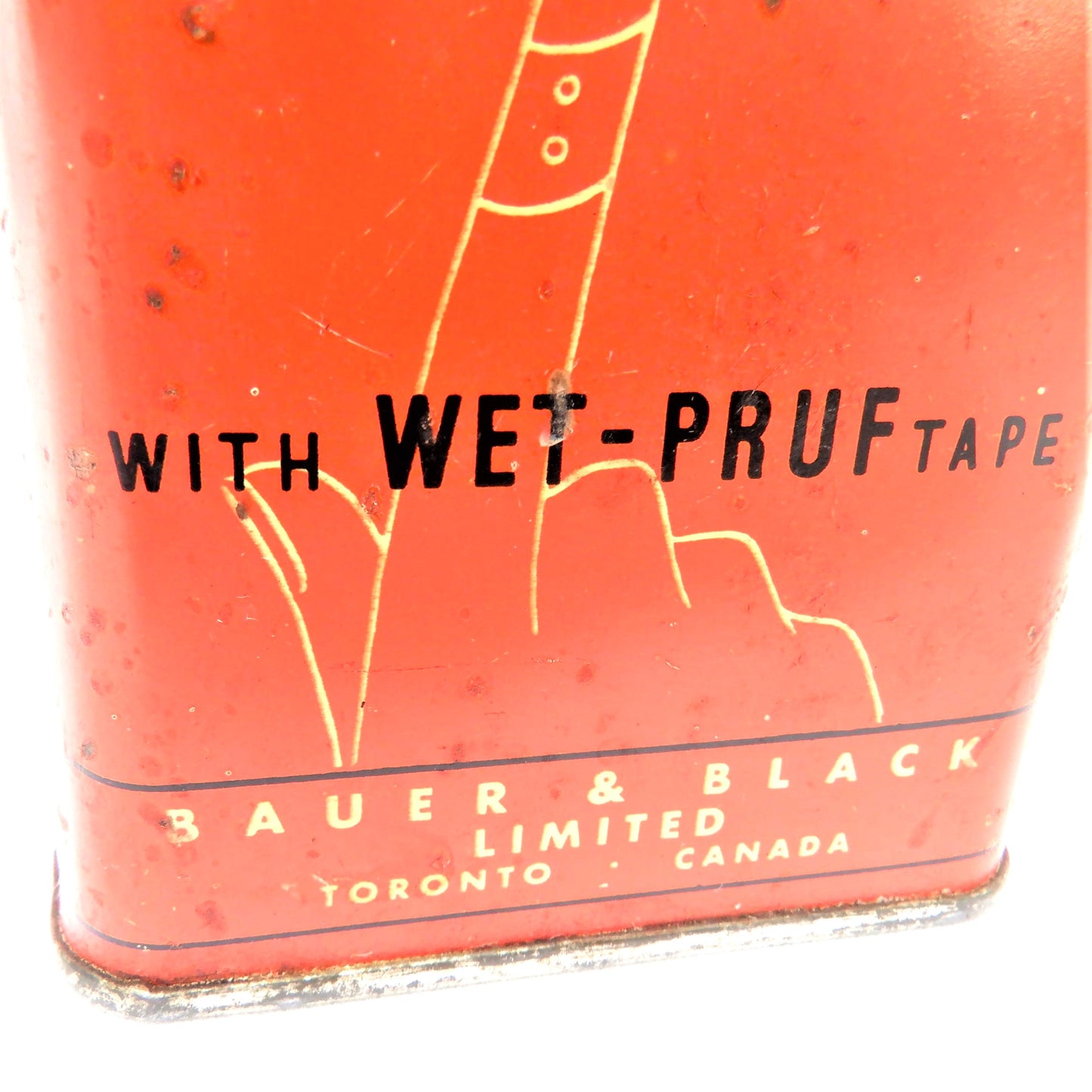 Vintage Medical Tin Container from BAUER & BLACK LIMITED, 'Mercurochrome Handi-Tape' TORONTO, CANADA