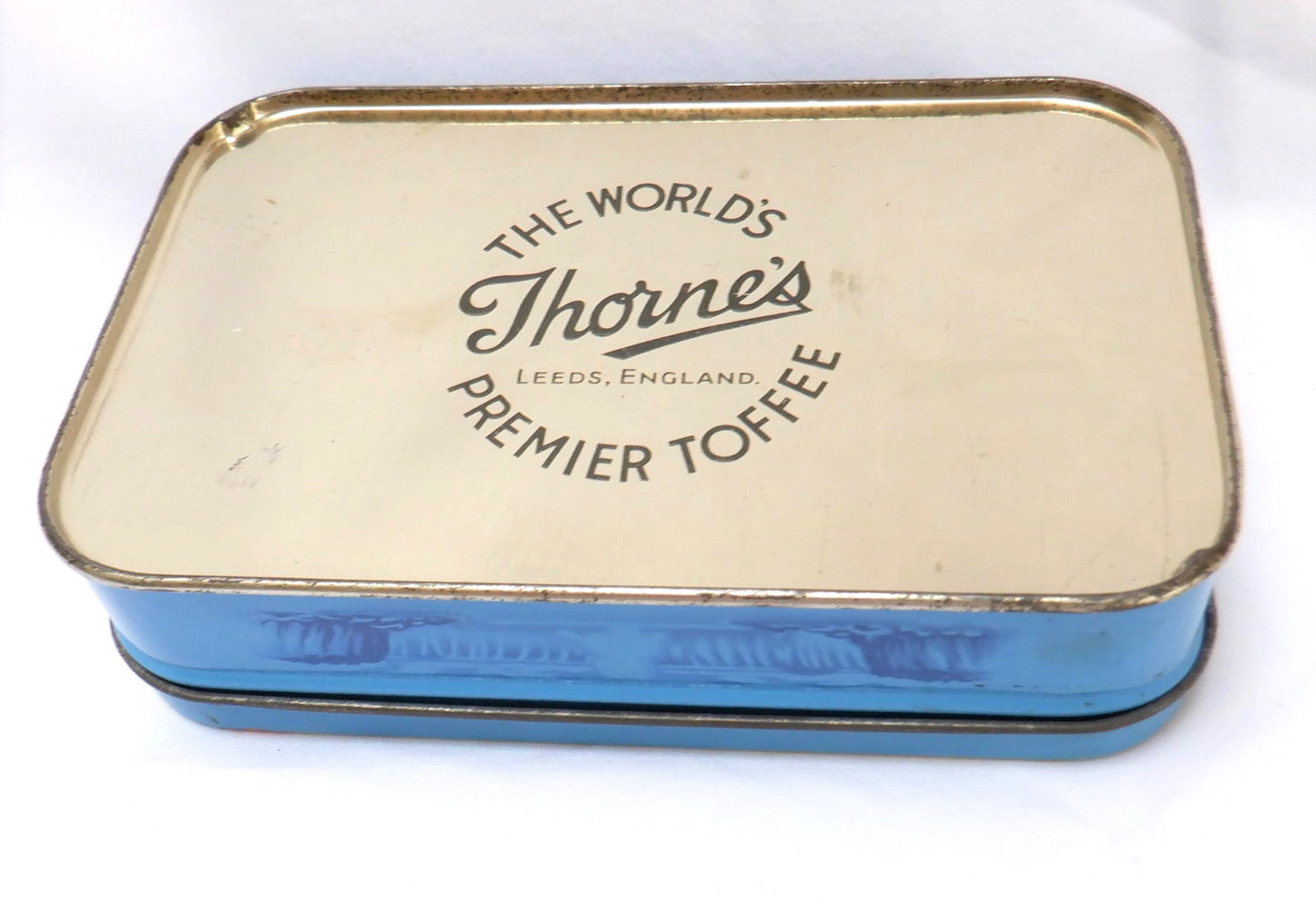 Vintage 1950's Tin Container by Thorne's Premier English Toffee: 'THE GOOD LIFE IN CANADA!'
