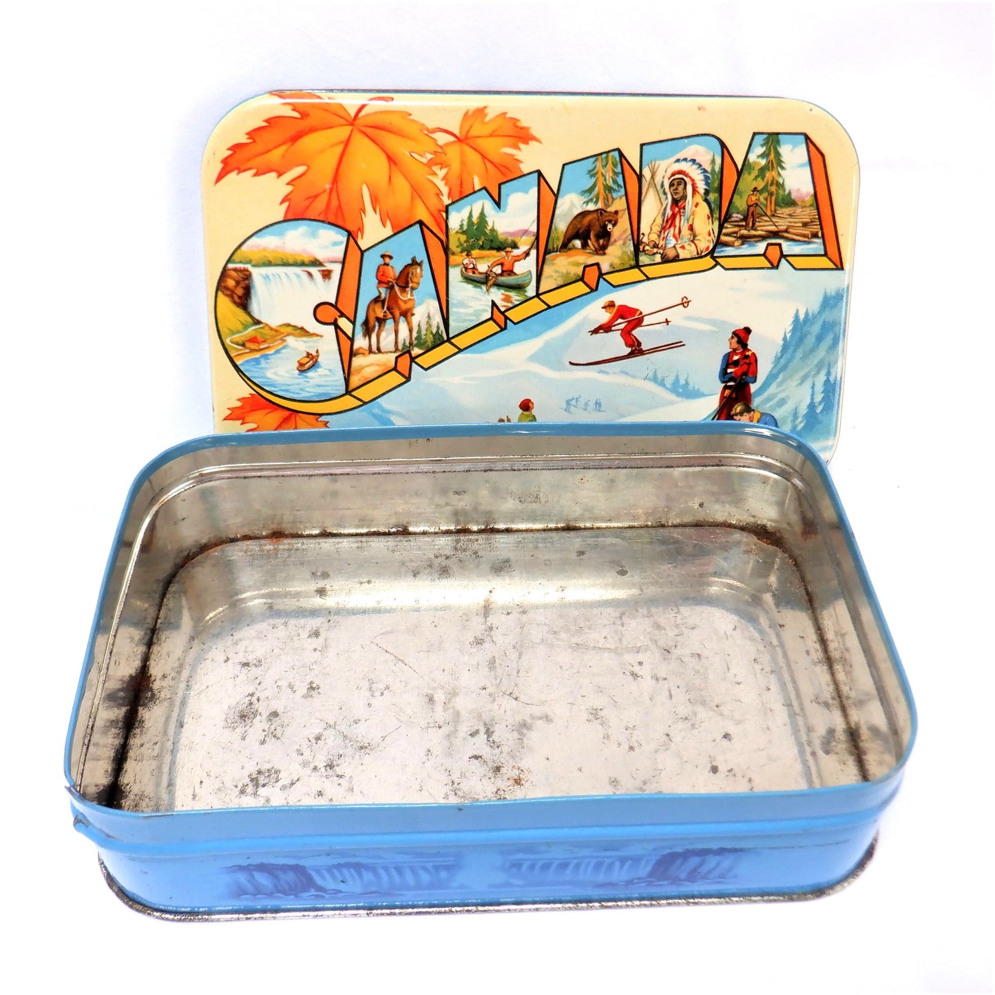 Vintage 1950's Tin Container by Thorne's Premier English Toffee: 'THE GOOD LIFE IN CANADA!'