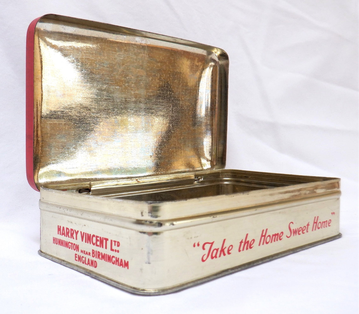 Vintage Tin Container By BLUE BIRD TOFFEE: Thatched Roof Village #1