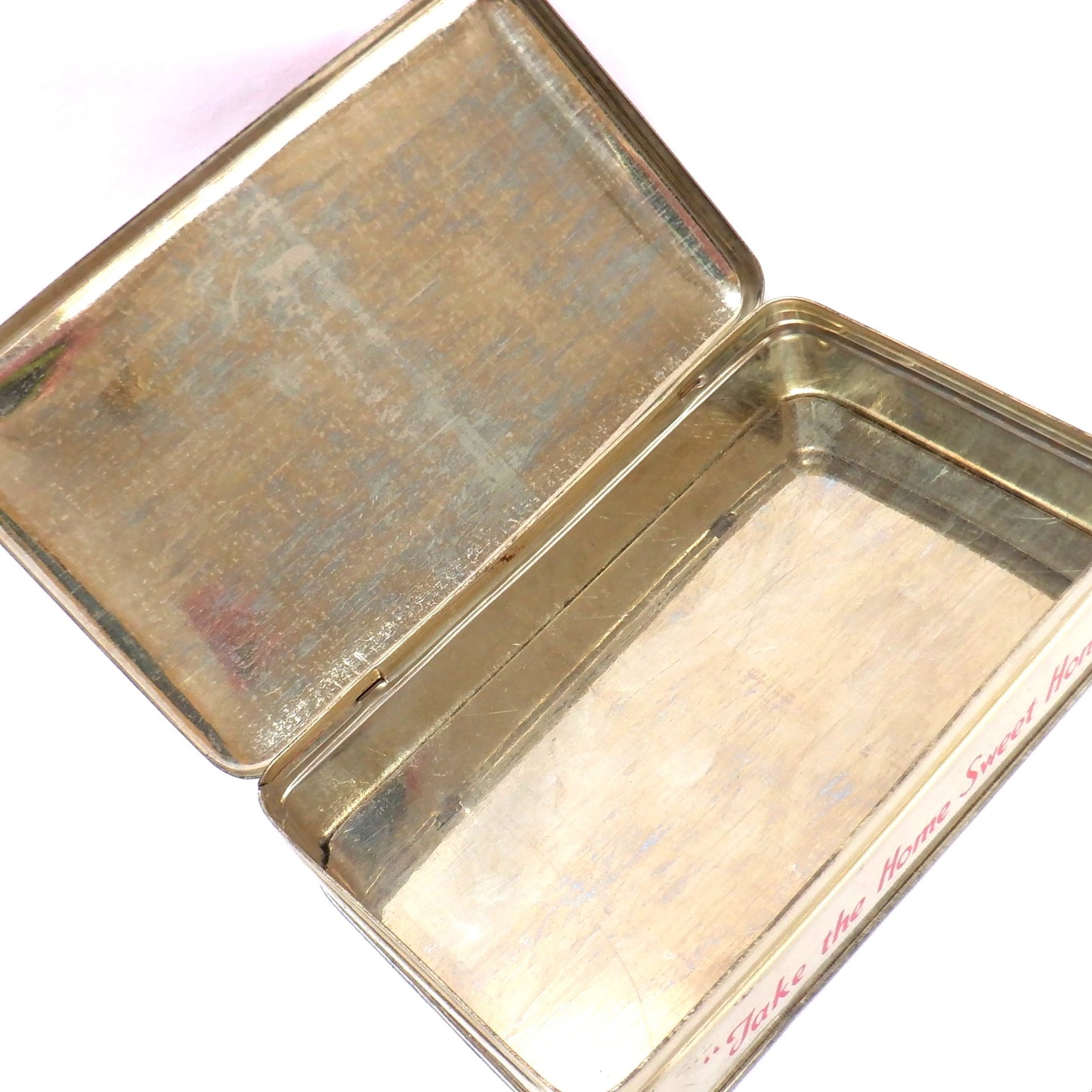 Vintage Tin Container By BLUE BIRD TOFFEE: Thatched Roof Village #1