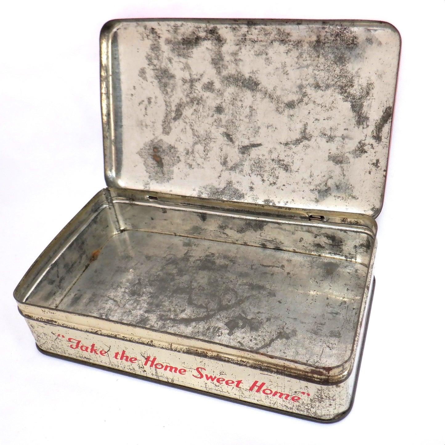 Vintage Tin Container By BLUE BIRD TOFFEE: Thatched Roof Village #2