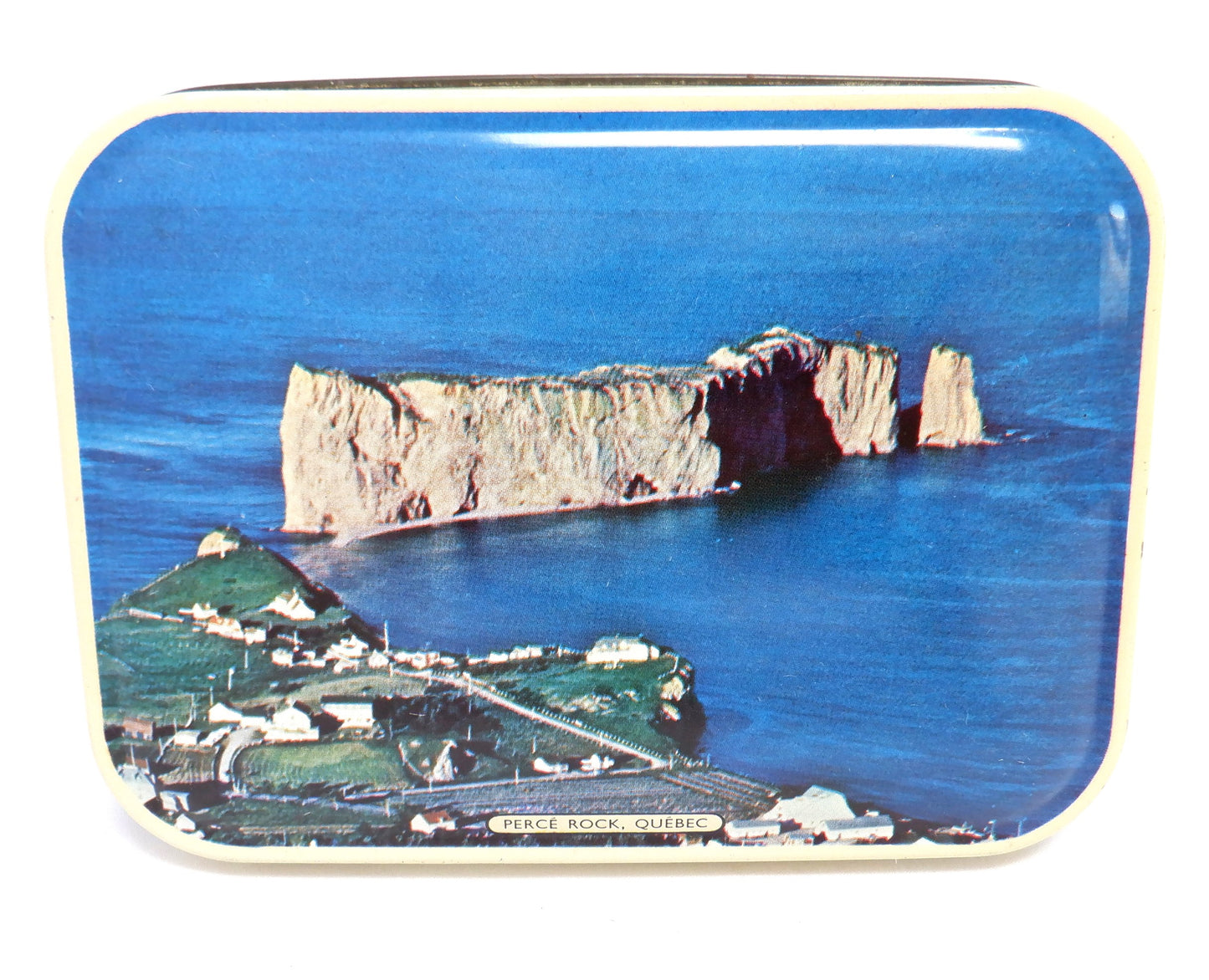 BLUE BIRD TOFFEE Vintage Tin: Perce Rock Quebec, Canada #1
