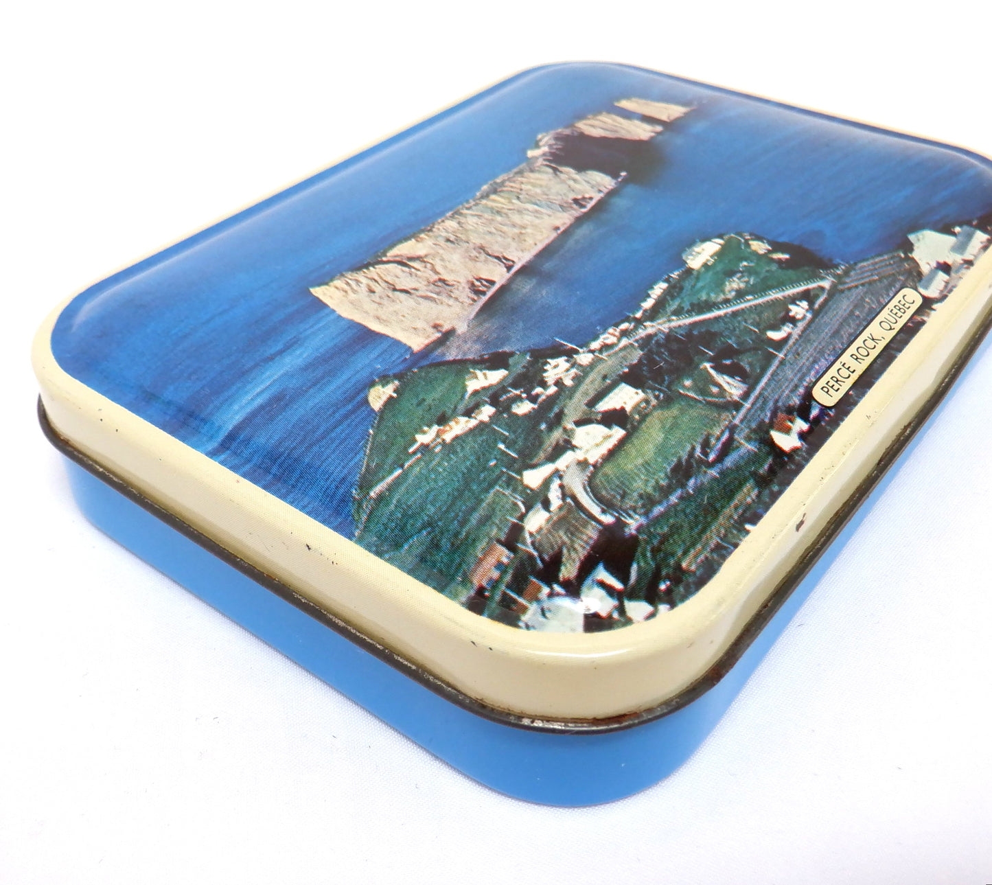 BLUE BIRD TOFFEE Vintage Tin: Perce Rock Quebec, Canada #1