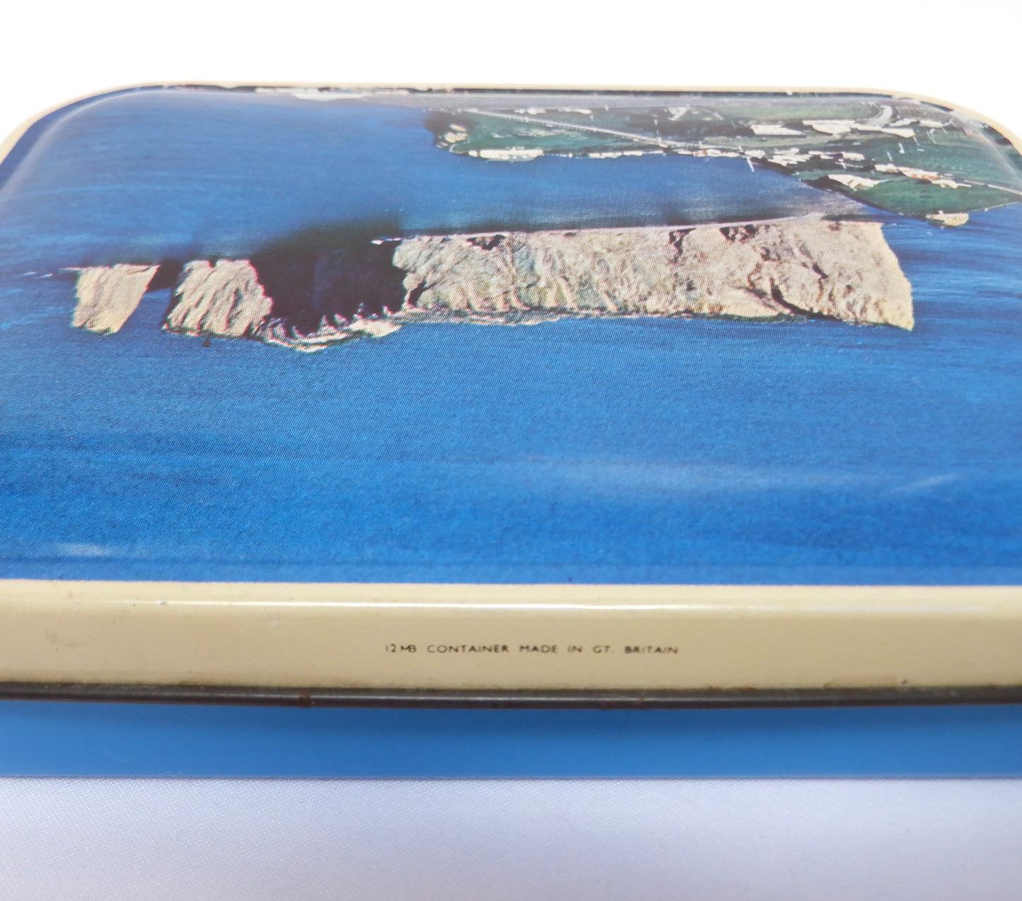 BLUE BIRD TOFFEE Vintage Tin: Perce Rock Quebec, Canada #1