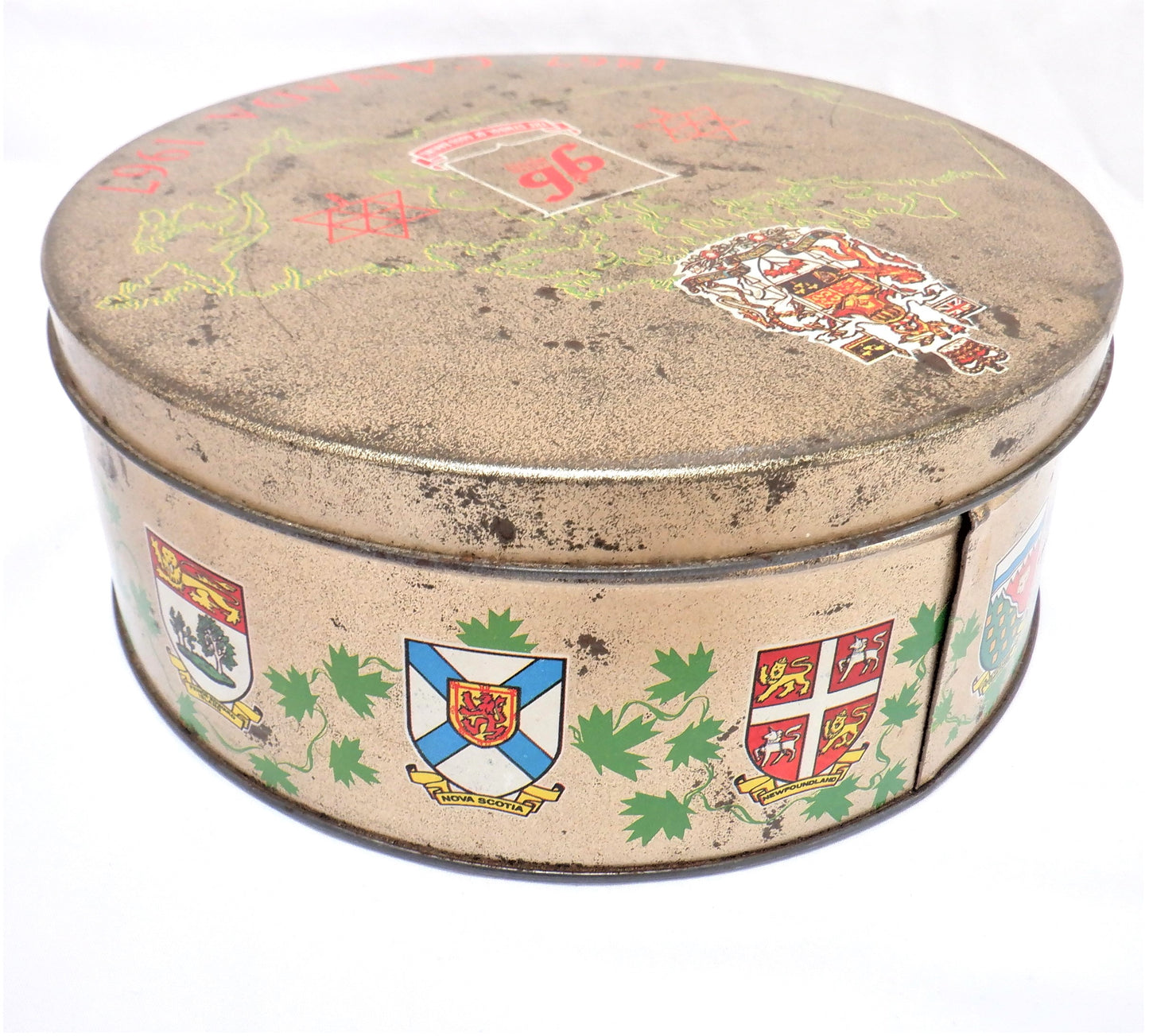 1967 CANADIAN CENTENNIAL TIN, from General Bakeries Limited: Made in CANADA!
