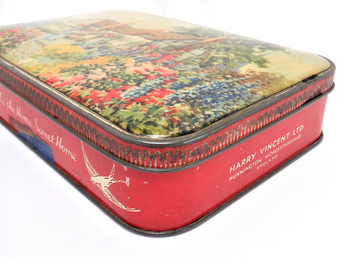 Vintage Tin Can by The BLUE BIRD Confectionery Company, 'THE FLOWER GARDEN' with BONUS Glass Collection!