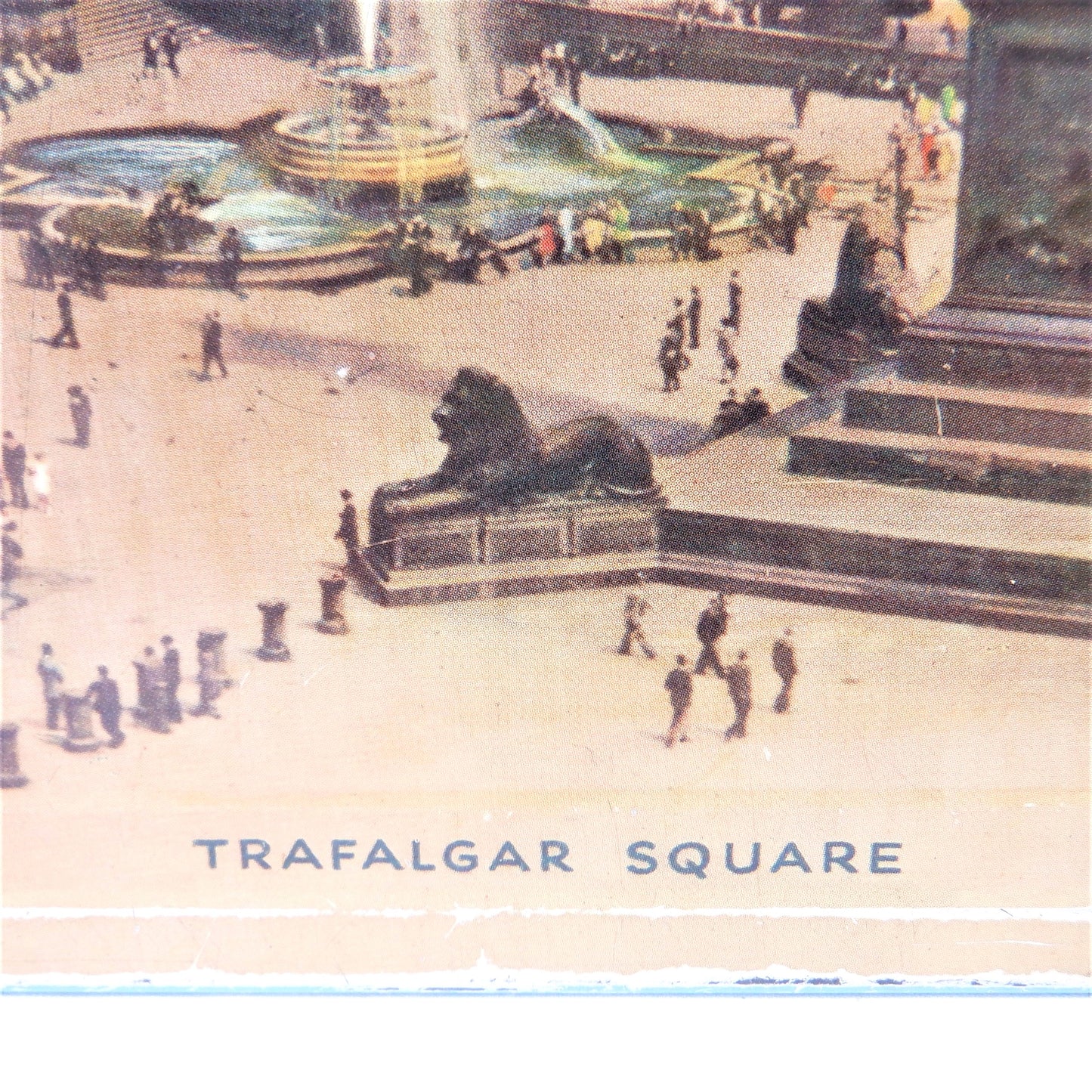Large Vintage Robins-Egg Blue Tin Container by Elkes Biscuits: 'TRAFALGAR SQUARE'