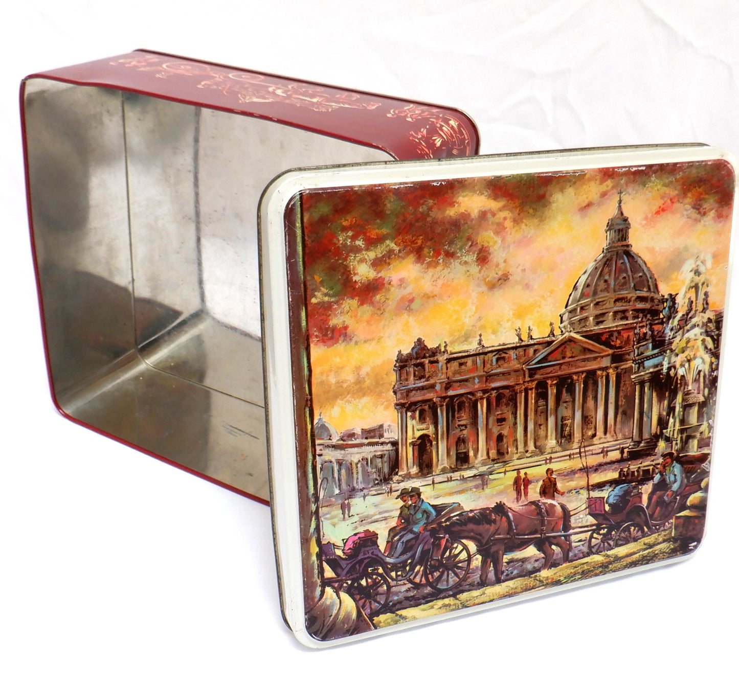 Large Vintage Tin Container: 'The Papal Basilica of Saint Peter in the Vatican'