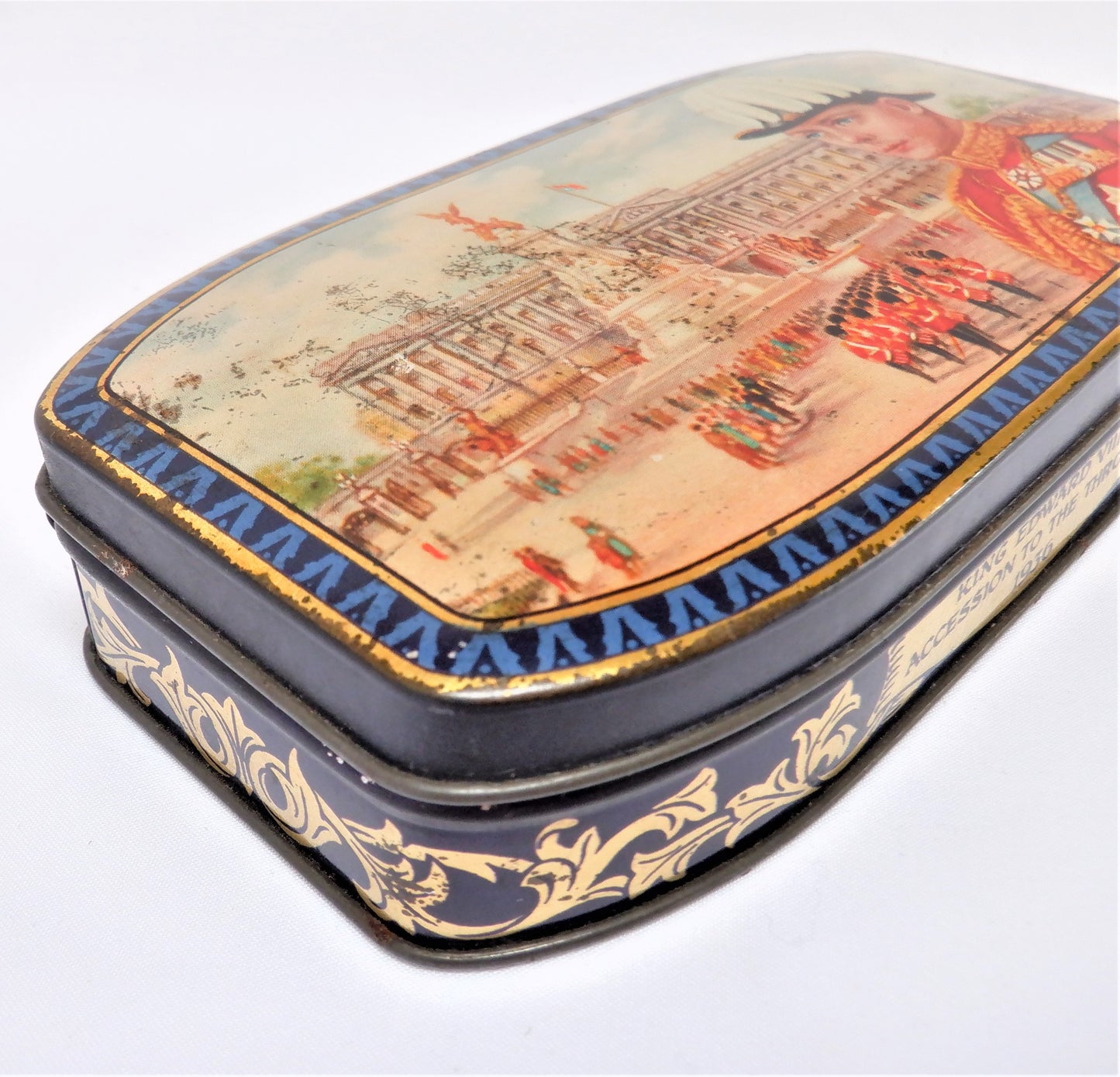 Antique Tin Can Celebrating the ACCESSION TO THE THRONE, KING EDWARD VIII, 1936